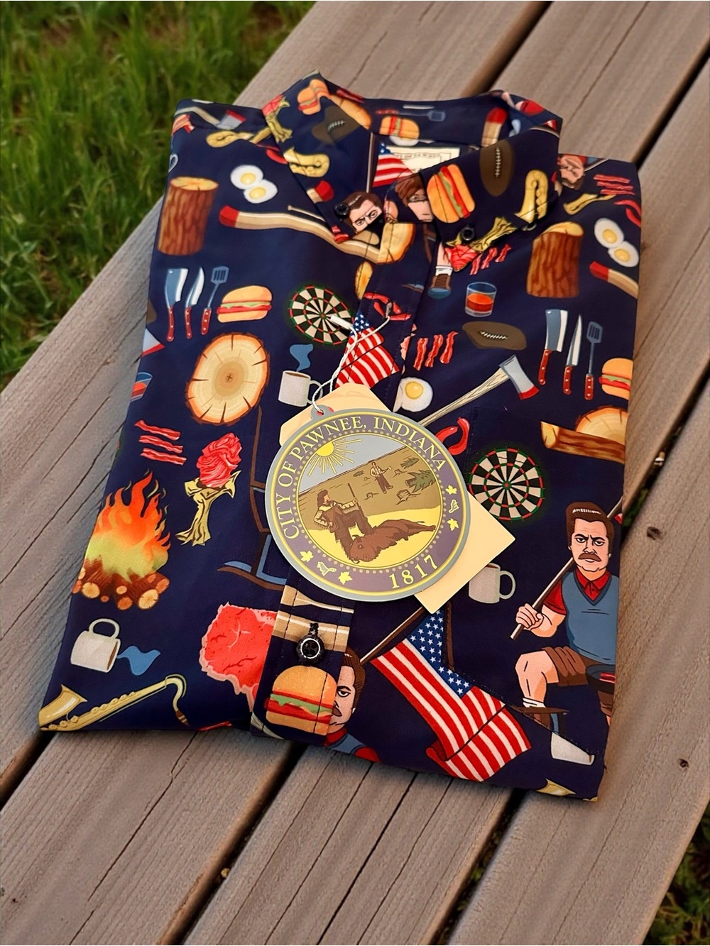 Fathers Day Shirt! RON SWANSON'S SHIRT OF GREATNESS- KUNUFLEX Short Sleeve Shirt